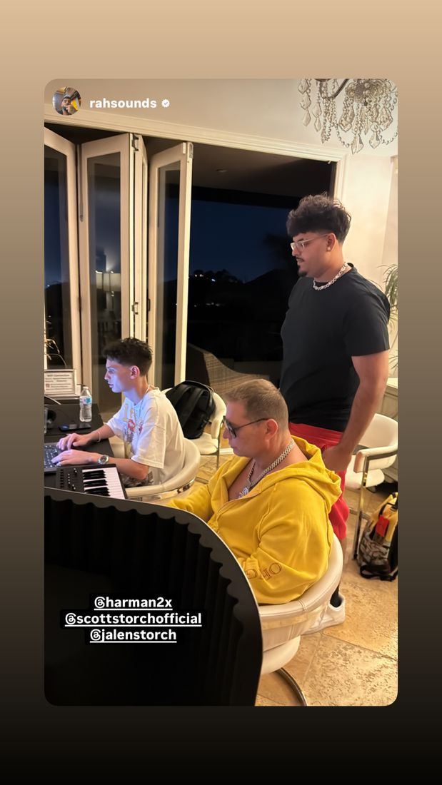 Harman 2x in the studio with Scott Storch in LA